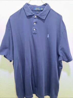 Polo by Ralph Lauren Men’s Navy Pique Polo with Embroidered Pony
